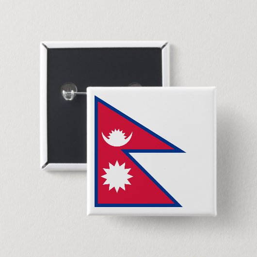 Nepal vlag vierkante button 5,1 cm (Voorkant /achterkant)