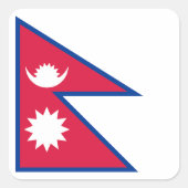 Nepal vlag vierkante sticker (Voorkant)