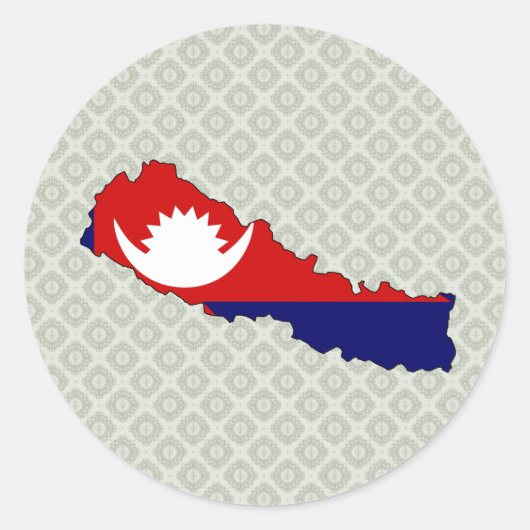 Nepal — vlag — volledige grootte ronde sticker (Voorkant)