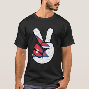 Nepal Vlag Vredessymbolen Teken Hand T-shirt