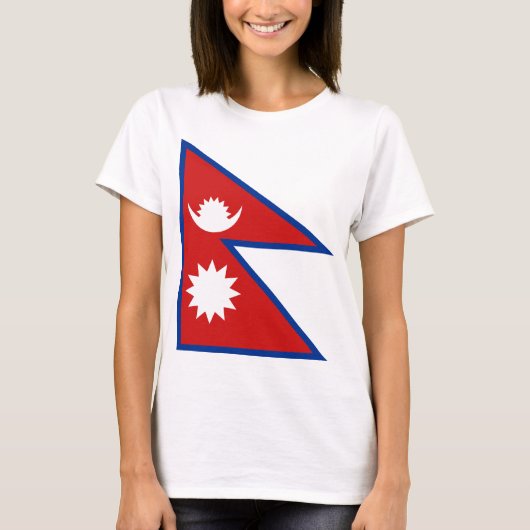 Nepal vlag x kaart T-shirt (Voorkant)