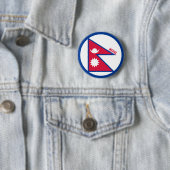 Nepal - vlaggen Inscriptie Red Blue White Pennants Ronde Button 5,7 Cm (In situ)