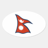 Nepal-vlaggen Ovale Sticker (Voorkant)