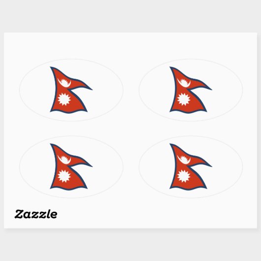 Nepal-vlaggen Ovale Sticker (Vel)