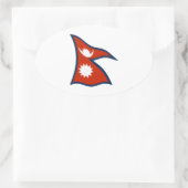 Nepal-vlaggen Ovale Sticker (Tas)