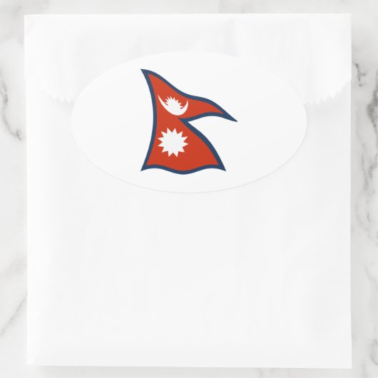Nepal-vlaggen Ovale Sticker (Tas)