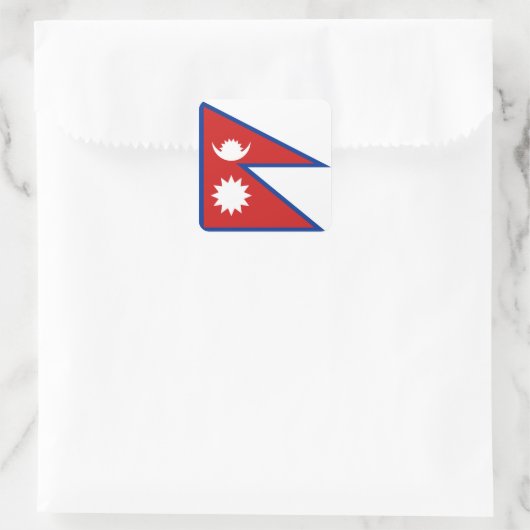 Nepal-vlaggen Vierkante Sticker (Tas)
