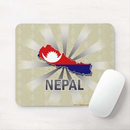 Nepal — Vlaggenkaart 2.0 Muismat (Met muis)