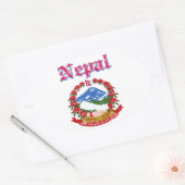 Nepal wapen design ovale sticker (Envelop)