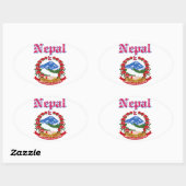 Nepal wapen design ovale sticker (Vel)