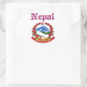 Nepal wapen design ovale sticker (Tas)