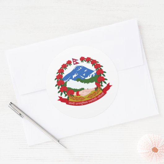 Nepalees embleem, Nepal Ronde Sticker (Envelop)