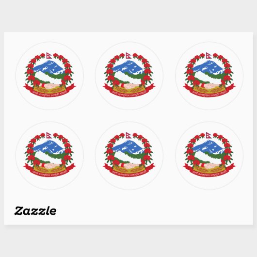 Nepalees embleem, Nepal Ronde Sticker (Vel)