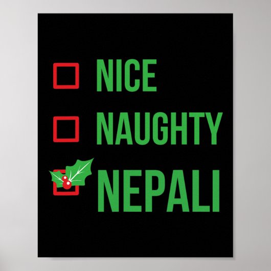 Nepalees Grappig Nepal Pajama Kerstcadeau Poster (Voorkant)