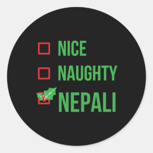 Nepalees Grappig Nepal Pajama Kerstcadeau Ronde Sticker