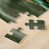 Nepaleisgroene gemarmerde agaat moderne legpuzzel (Zijkant)
