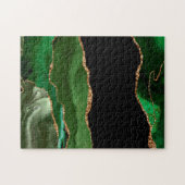 Nepaleisgroene gemarmerde agaat moderne legpuzzel (Horizontaal)