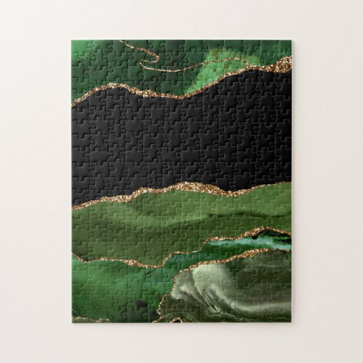 Nepaleisgroene gemarmerde agaat moderne legpuzzel (Verticaal)