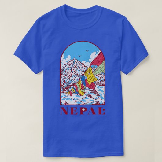 Nepalese bergen beklimmen Himalaya Mount Everest T-shirt (Design voorkant)