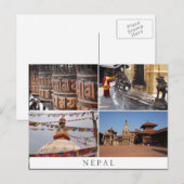 Nepalese briefkaart voor religieuze collage (Voorkant / Achterkant)