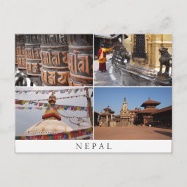 Nepalese briefkaart voor religieuze collage