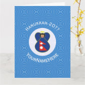 Nepalese engel Chanoeka vlag gepersonaliseerd Kaart (Gele Bloem)