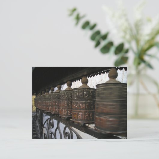 Nepalese gebedwielen briefkaart (Staand voorkant)