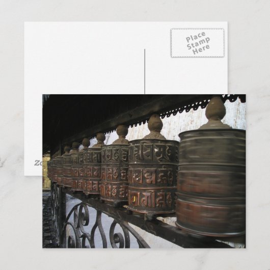 Nepalese gebedwielen briefkaart (Voorkant / Achterkant)
