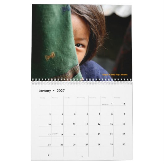 Nepalese gezichten kalender (Jan 2027)