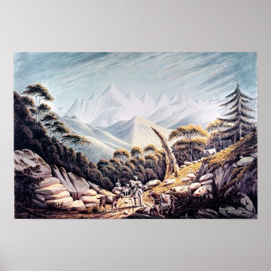 Nepalese Herdsmen in de Himalaya, 1826 Poster (Voorkant)