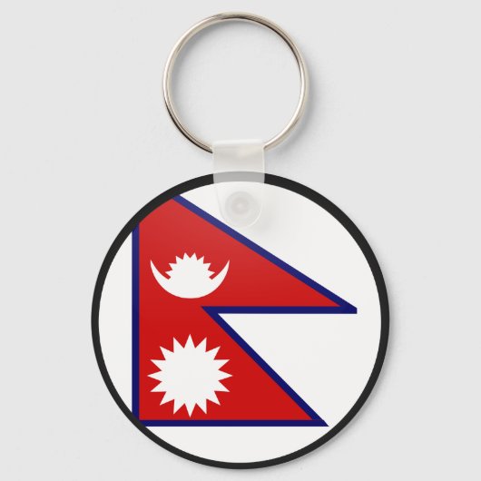 Nepalese kwaliteitsvlag Cirkel Sleutelhanger (Voorkant)