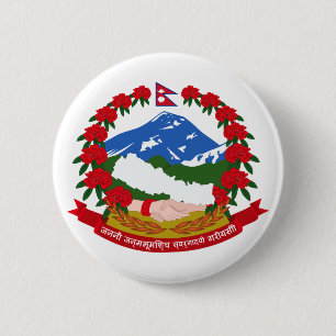 Nepalese officiële wapenstilstand ronde button 5,7 cm