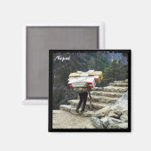 Nepalese porters, Himalaya - Nepal Magneet (Voorkant / Achterkant)