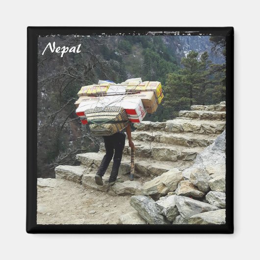 Nepalese porters, Himalaya - Nepal Magneet (Voorkant)