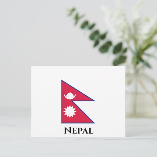 Nepalese vlag briefkaart (Staand voorkant)