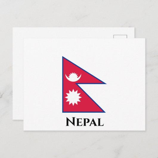 Nepalese vlag briefkaart (Voorkant / Achterkant)