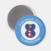 Nepalese vlag Chanoeka Angel gepersonaliseerd Magneet (Voorkant / Achterkant)