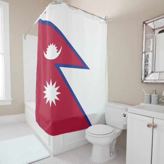 Nepalese vlag douchegordijn (In situ)