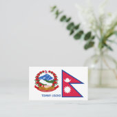 Nepalese vlag & embleem, vlag van Nepal Visitekaartje (Staand voorkant)