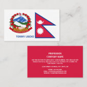 Nepalese vlag & embleem, vlag van Nepal Visitekaartje (Voorkant / Achterkant)