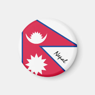 Nepalese vlag en Azië - reizen/sportfans Magneet