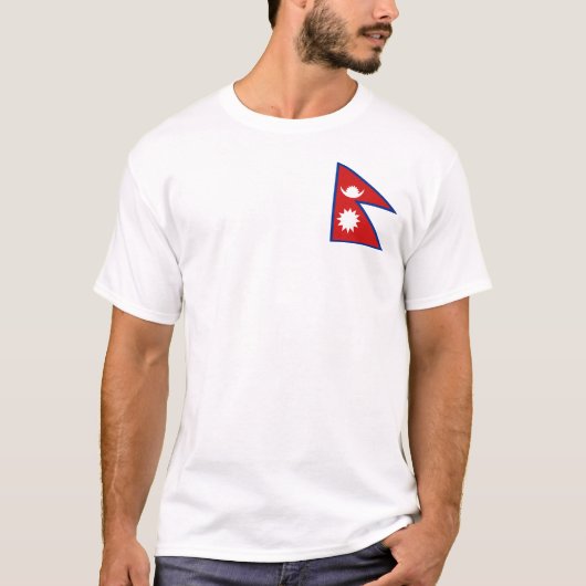 Nepalese vlag en kaart T-shirt (Voorkant)