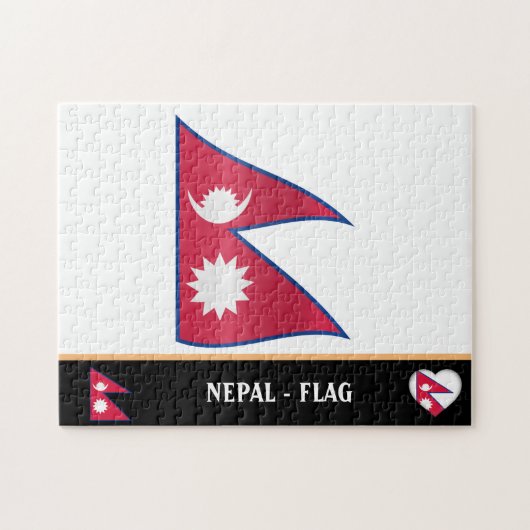 Nepalese vlag en Nepalese land / Nepal Legpuzzel (Horizontaal)