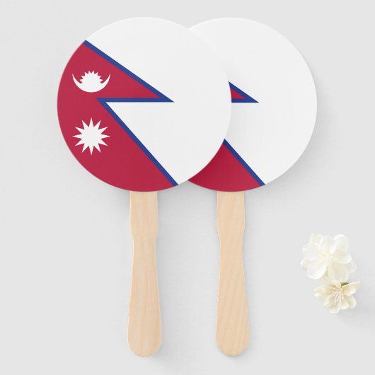 Nepalese vlag handwaaier (Voorkant en achterkant)