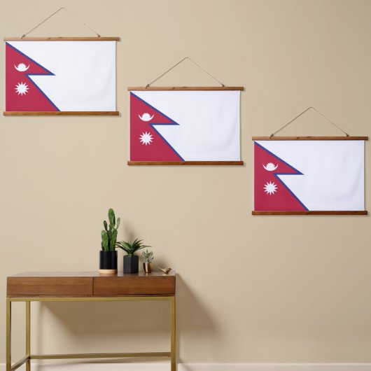 Nepalese vlag hangend wandkleed (Asymmetrisch)
