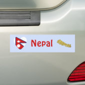 Nepalese vlag hart + kaart bumpersticker (Op auto)
