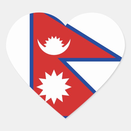 Nepalese Vlag Hart Sticker (Voorkant)
