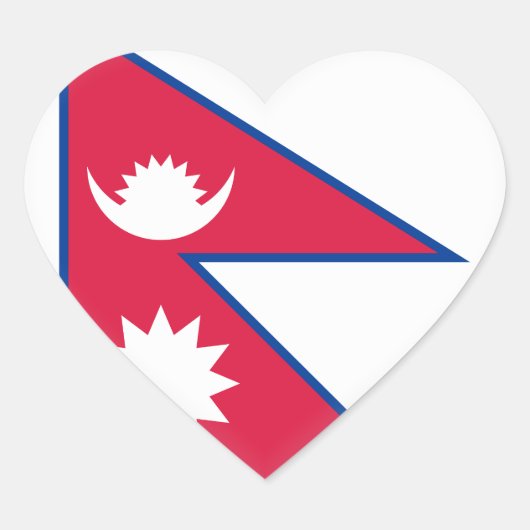 Nepalese vlag hart sticker (Voorkant)