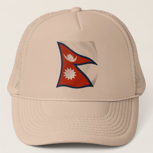 Nepalese Vlag Hoed Trucker Pet (Voorkant)