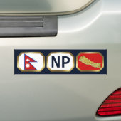 Nepalese vlag kaart code bumpersticker (Op auto)